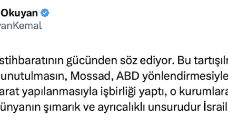 TKP Genel Sekreteri Kemal Okuyan: İsrail emperyalist dünyanın şımarık ve ayrıcalıklı unsurudur