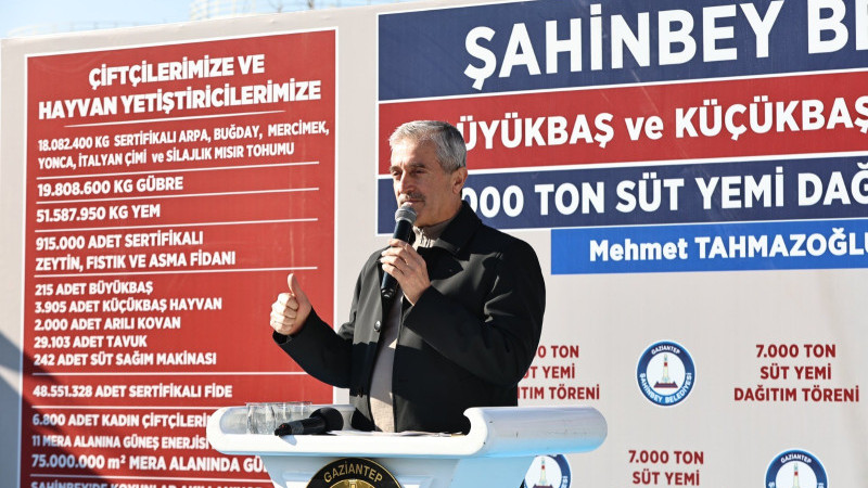 ŞAHİNBEY BELEDİYESİ’NDEN 140 BİN TORBA YEM DESTEĞİ